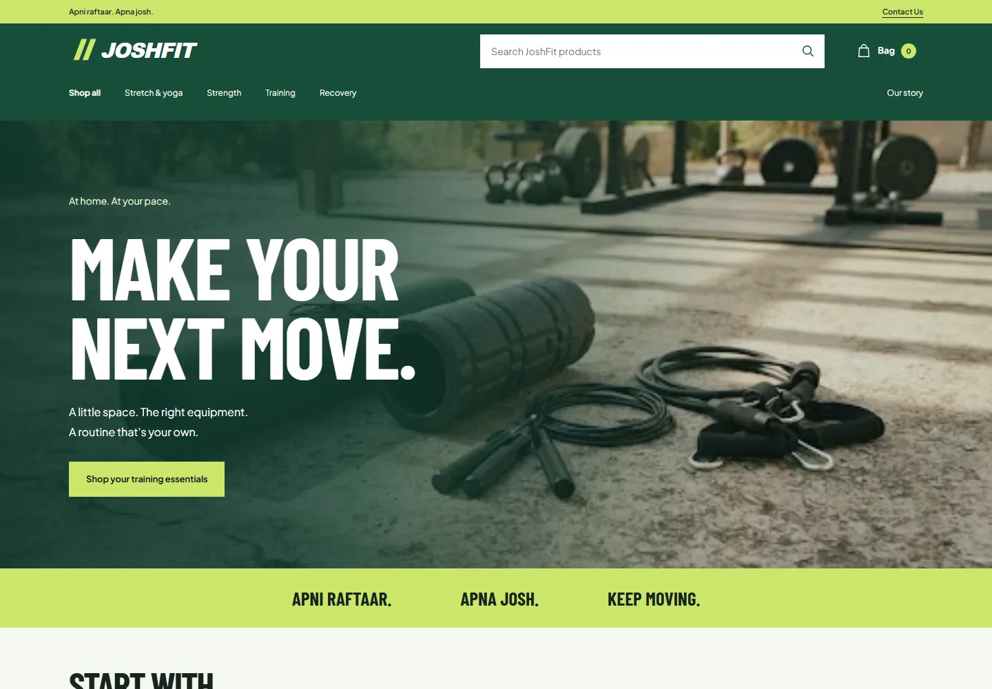 JoshFit storefront design